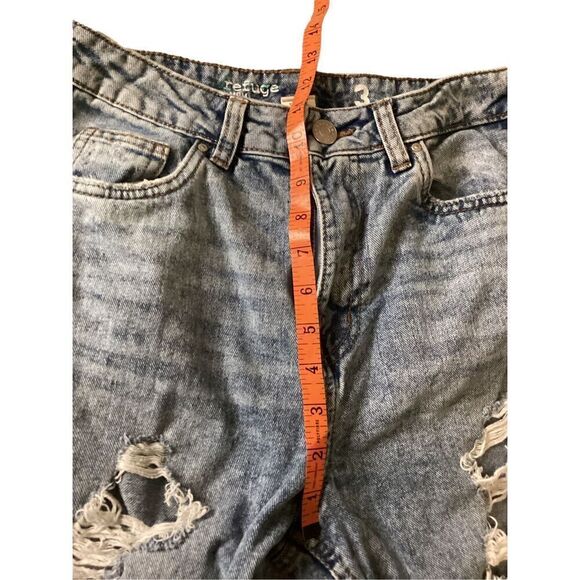 Refuge Distressed Vintage High Rise Mom Jeans Destroyed Grunge Punk Preppy Denim - Picture 10 of 11